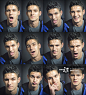 Young Man Facial Expressions Collection Set_创意图片