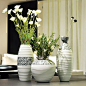 君凯软装 现代简约欧式三件套陶瓷花瓶白色 居家装饰品摆件工艺品