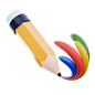 Colourful Pencil  3D Icon