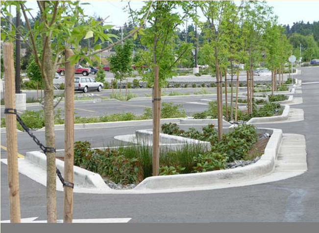 green parking area