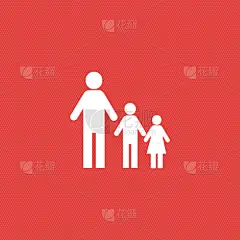 家庭,计算机图标,幸福,分离着色,男孩,女儿,人,父母,概念,爱