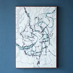 Gooda Life |独家法国设计师手绘大巴黎城市俯瞰图书房卧室装饰画-淘宝网