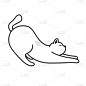 小猫小猫涂鸦矢量插图