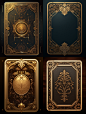 Hergwarts card, card border, back, simple border, brown, game style, good-looking, game quality, fine, 18k --ar 3:4