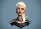 Daenerys , Mark Blueman  : Based in a concept by Moritz Cremer;
https://www.artstation.com/artwork/nQv0BX
You can get completely for free the IMM hair brush that I created for her hair right here;
https://www.artstation.com/marketplace/p/MjGL/imm-cartoon-