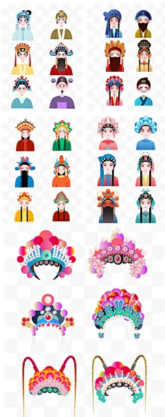 手绘国潮风国粹京剧人物AI源文件