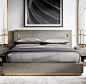 Cela Shagreen Platform Bed : RH Modern's Cela Shagreen Platform Bed:Refined and sophisticated, modernist Cela takes inspiration from a 1970s aesthetic. Designer Charlie Zagaroli pairs luxurious faux shagreen with burnished brass, elegantly contrasting tex