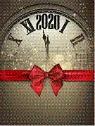 2020,背景,钟,黄金,新年前夕,贺卡,彩色背景,光亮,雪,模板