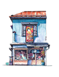 【日本插画师Mark Powell的水彩画作品】—— 关于日本特色与风情的小房子手绘插画 