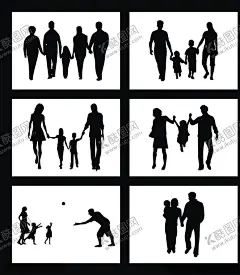 人物剪影 【酷图网】一家人剪影,人物剪影,爸爸,妈妈,妈妈牵孩子手,人物矢量图,妈妈抱宝宝,爸爸抱宝宝,抱孩子,一家三口,一家四口,矢量,手绘