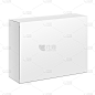 白色产品硬纸板包装盒.《白色背景下的孤立说明》。为您的设计准备模板。病媒EPS10