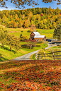 美国东部几乎每个地方都有迷人的秋色，且各有各的好。Vermont 的田园风光在秋季里多了一份热烈和深情，看入眼中，暖上心头。。。 ​​​​