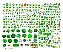 PS后期立面平面图园林摆件景观效果图PSD植物手绘辅装效果 H962-淘宝网