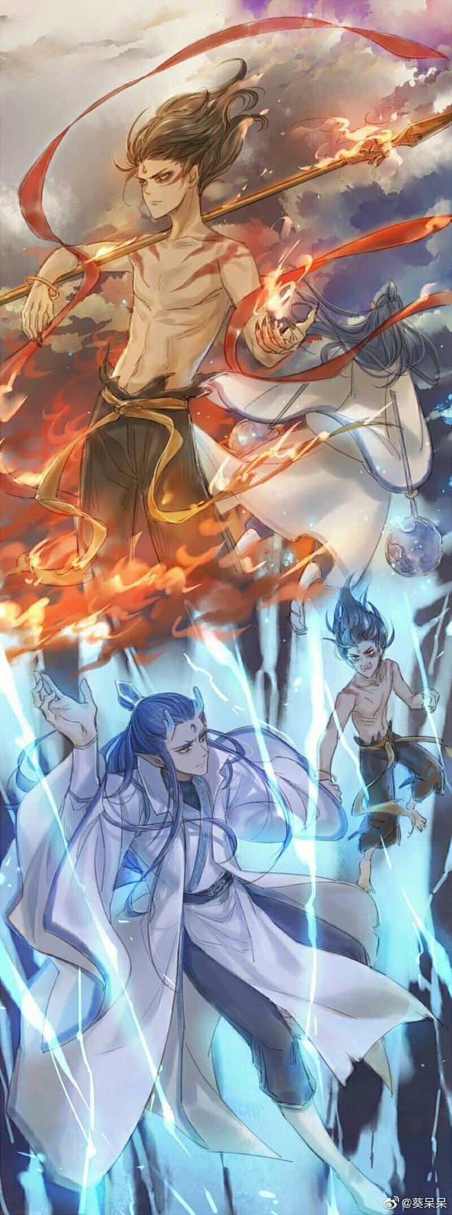 魔童之哪吒降世哪吒x敖丙画师葵呆呆侵删