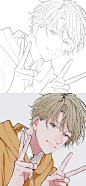 男生漫画线稿作者：     twi：WLNGTO 