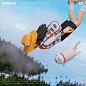 ILLUSTRATION  3D c4d cinema4d clothes design cartoon image girl and cat