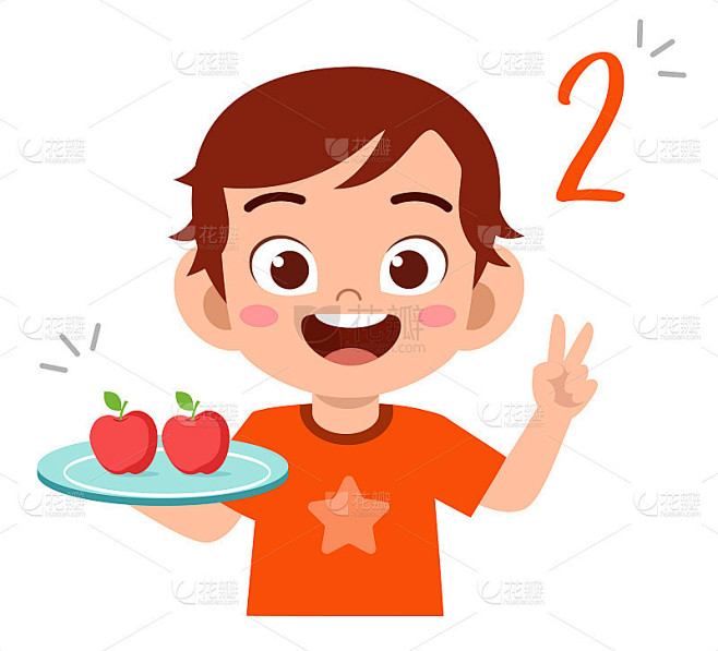 可爱的小朋友学数学数数苹果