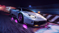 General 3840x2160 digital digital art artwork illustration retouching edit Need for Speed video games video game art games art vehicle car sports car concept car concept cars night lights neon neon lights colorful glowing transport Lamborghini Lamborghini