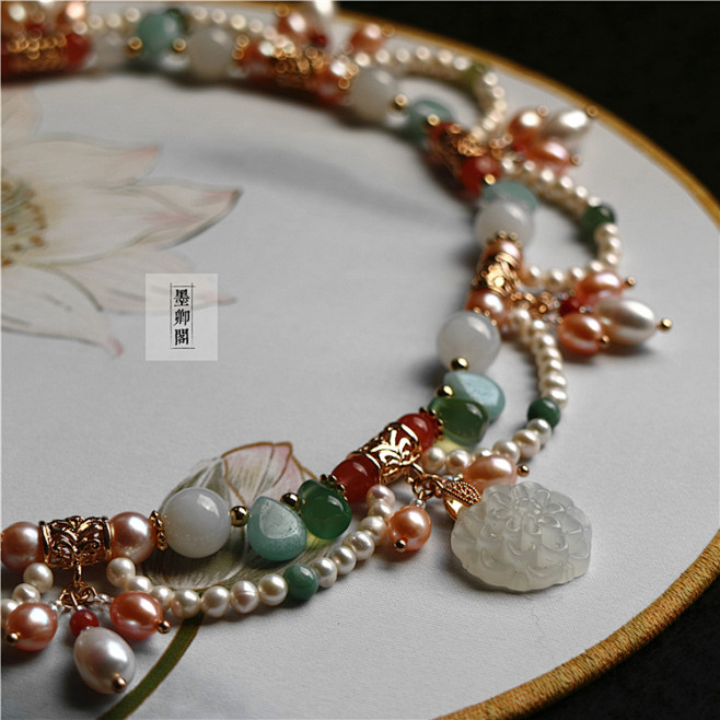 敦煌曲本本私人定制唐风双层珍珠多宝软璎珞汉服配饰淘宝网