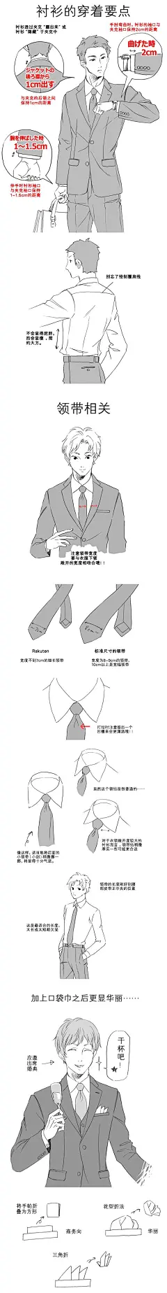 详述领带画法！