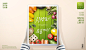 【源文件可下载】新鲜有机蔬菜水果健康饮食psd绿色生活健康餐俯视图海报设计素材