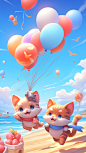 pglenn_hot_balloon_animals_on_a_beach_in_the_style_of_2d_game__0c739951-2a88-46dc-b361-72a86f32c5f3
