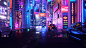 KATHMANDU 2049 AD - empty neon street : "Kathmandu 2049 - Empty Neon Street" is a 3d Concept Art inspired from the Sci-fi movies Ghost In The Shell and Blade Runner 2049. The scene was made with the intent of creating vibrant mood with dramatic 