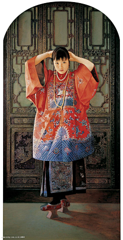 储储储竹华采集到旗袍油画/工笔画女人