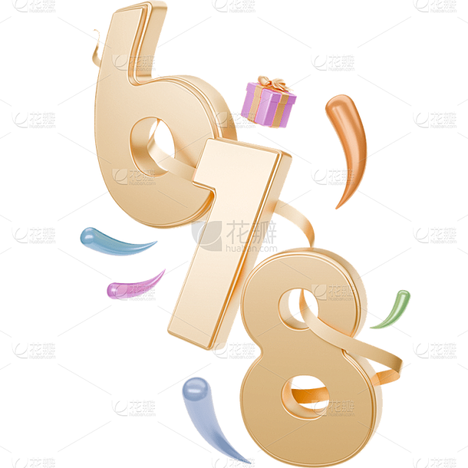 618年中大促狂欢电商促销3D立体C4D...