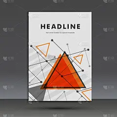 书的封面。抽象的三角形矢量合成用于印刷书籍，小册子，传单