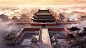 千库网_中国风水墨名胜地标故宫_插画编号131552