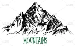 我爱大山。矢量的写意画。为一张卡，放养海报