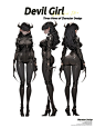 AIGC｜惡魔少女角色 三视图（附魔法 - 小红书