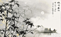 郎静山 摄影作品《枫桥夜泊》--- “月落乌啼霜满天，江枫渔火对愁眠。姑苏城外寒山寺，夜半钟声到客船。”