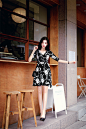 Amelie dress line.Mini Oriental black elegant jersey dress