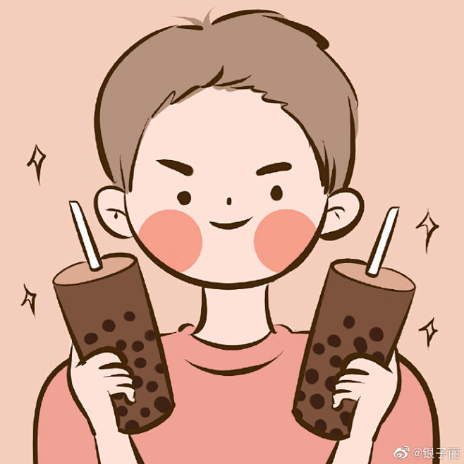 奶茶情侣头像，甜甜的