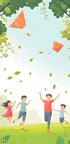 春季竖屏背景卡通