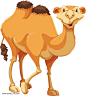 可爱表情手绘骆驼