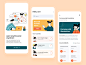 Online courses app course app course colorful concept typography online education courses illustration mobile ui design app