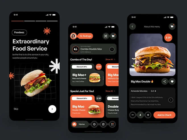 Food Delivery Order - Design Exploration app apps brutal design burger ...