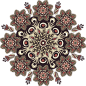 Mandala, Pattern, Round, Brown, Floral