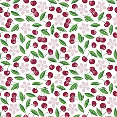 可爱的樱桃无缝图案。