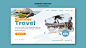 Tropical destination travel landing page template