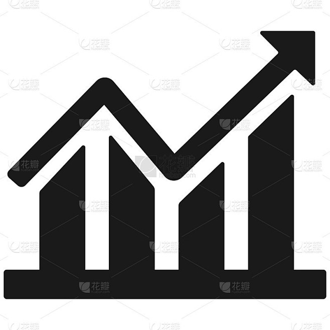 金融增长平面矢量图标