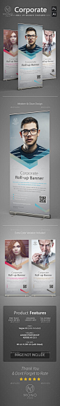 Corporate Roll Up Banner Template PSD, Vector AI #design Download: http://graphicriver.net/item/corporate-roll-up-banner-2/14333777?ref=ksioks