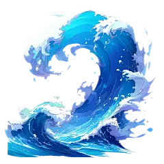 花瓣素材_风光系列手绘风卷起的海浪浪花元素_194160505