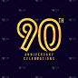 90 Th Anniversary Celebration Vector Template Desi