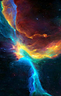 Glowing gas and dust in deep space.
