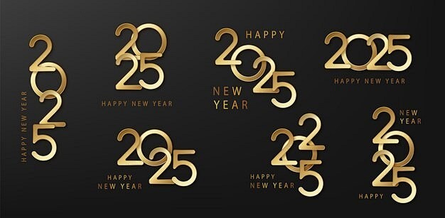 2025年新年艺术数字元素矢量图设计素材