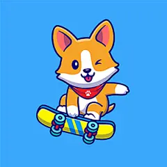 可爱卡通柴犬狗狗儿童插画PNG免抠图片印花元素图案AI矢量素材